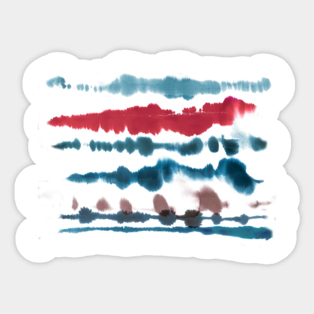 Soft Nautical Lines Blue Red Sticker by ninoladesign